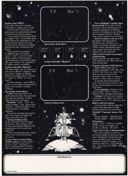 Lunar Lander (rev 2) — Box back