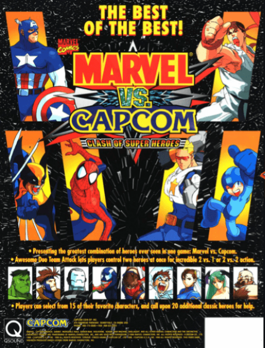 Marvel vs. Capcom : Clash of Super Heroes (Euro 980123) — Box back