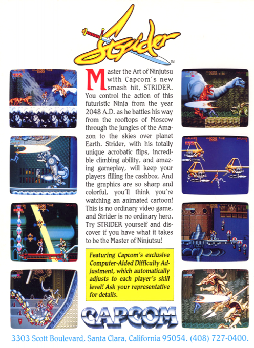 Strider Hiryu (USA, B-Board 89624B-2) — Box back