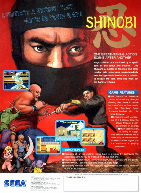 Shinobi (set 6, System 16A, unprotected)