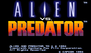 Alien vs. Predator (USA 940520) — Title screen