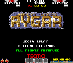 Argus no Senshi (US set 1) — Title screen