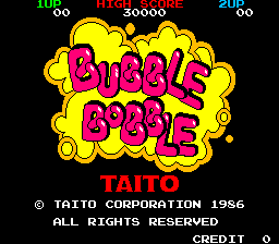 Bubble Bobble (US, Ver 1.0) — Title screen