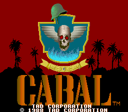 Cabal (World, Joystick) — Title screen