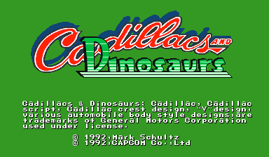 Cadillacs Kyouryuu-Shinseiki (USA 930201) — Title screen