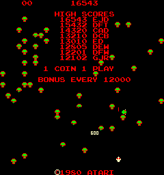 Centipede (1 player, timed) — Title screen