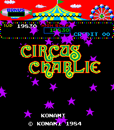 Circus Charlie (level select, set 1) — Title screen