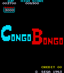 Congo Bongo (Rev C, 2 board stack) — Title screen