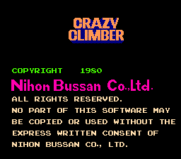 Crazy Climber (US set 1) — Title screen