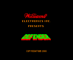Defender (Green label version) — Title screen