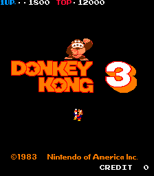 Donkey Kong 3 (US) — Title screen
