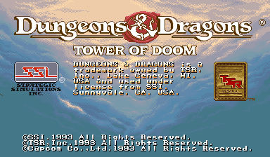 Dungeons & Dragons: Tower of Doom (USA 940125) — Title screen