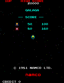Galaga (Namco rev. B) — Title screen
