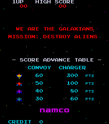 Galaxian (Namco set 1) — Title screen