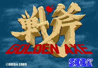 Golden Axe (set 6, US, 8751 317-123A) — Title screen