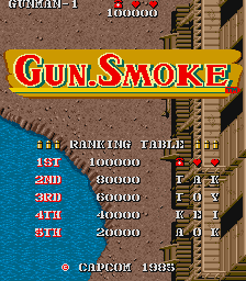 Gun.Smoke (US set 1) — Title screen