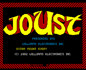 Joust (White/Green label) — Title screen