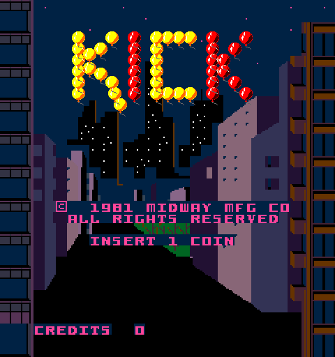 Kick (Upright) — Title screen