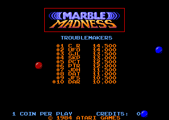 Marble Madness (set 1) — Title screen