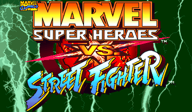 Marvel Super Heroes vs. Street Fighter (Japan 970707) — Title screen