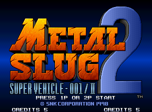Metal Slug 2 : Super Vehicle-001/II — Title screen