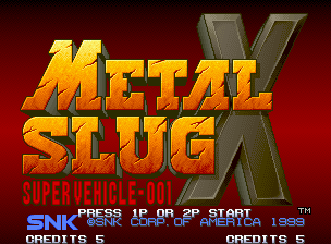 Metal Slug X : Super Vehicle-001 — Title screen