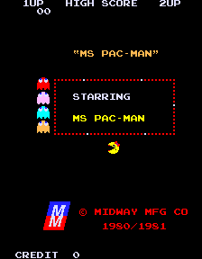 Ms. Pac-Man — Title screen