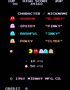 Pac-Man (Midway) — Title screen