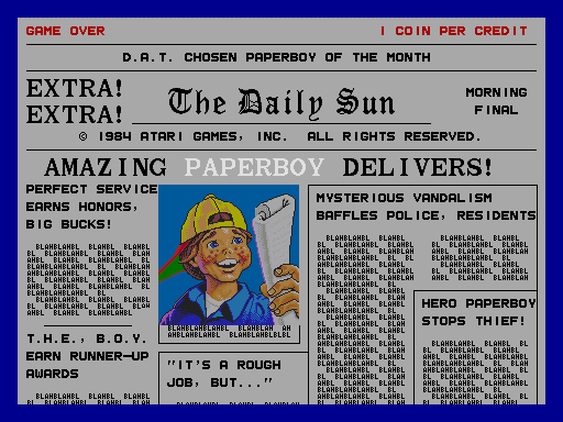 Paperboy (rev 3) — Title screen