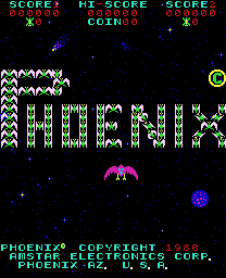 Phoenix (Amstar, set 1) — Title screen
