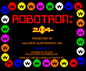Robotron: 2084 (Solid Blue label) — Title screen