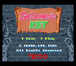 Solomon's Key (US) — Title screen