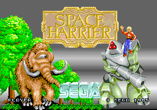 Space Harrier (Rev A, 8751 315-5163A) — Title screen
