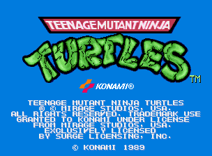 Teenage Mutant Ninja Turtles (Oceania 2 Players, version ?) — Title screen