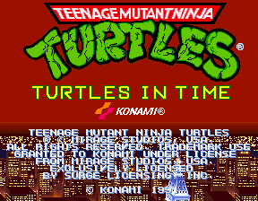 Teenage Mutant Ninja Turtles: Turtles in Time (2 Players ver UDA) — Title screen
