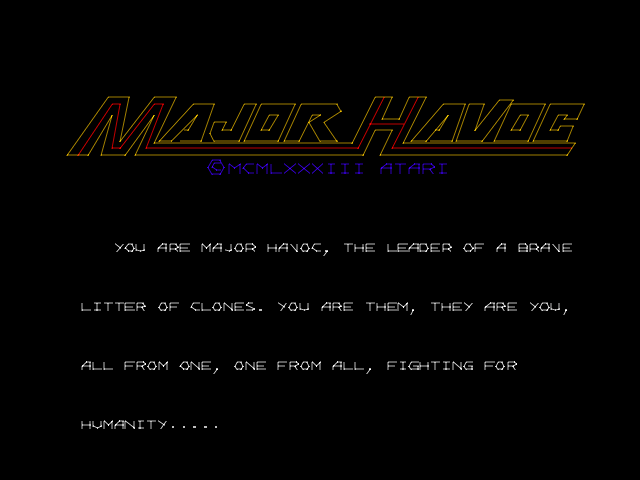 The Adventures of Major Havoc (rev 3) — Title screen