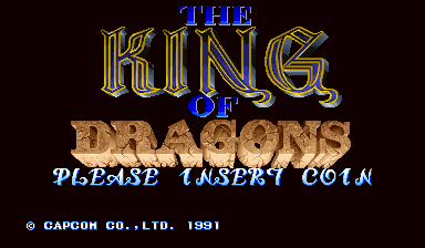 The King of Dragons (USA 910910) — Title screen