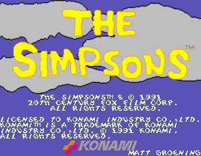 The Simpsons (2 Players World, set 1) — Title screen