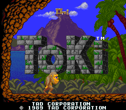Toki (US, set 1) — Title screen