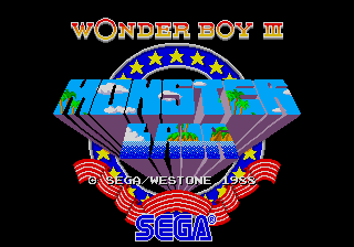 Wonder Boy III - Monster Lair (set 6, World, System 16B, 8751 317-0098) — Title screen