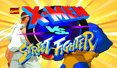X-Men vs. Street Fighter (USA 961023) — Title screen