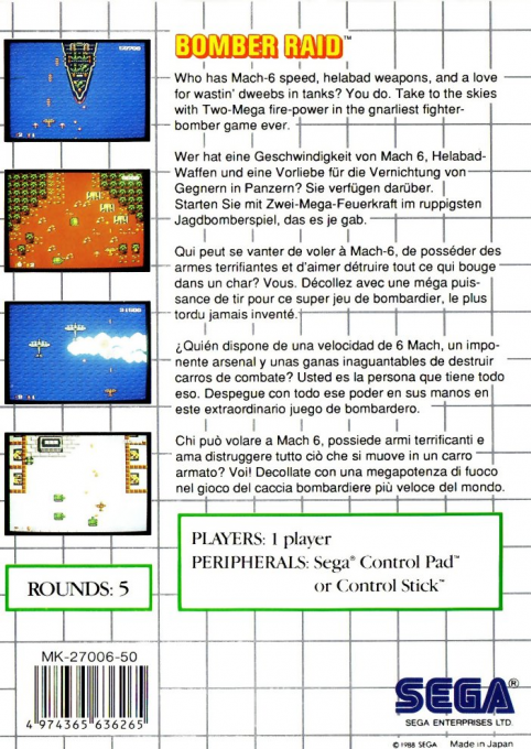 Bomber Raid — Box back