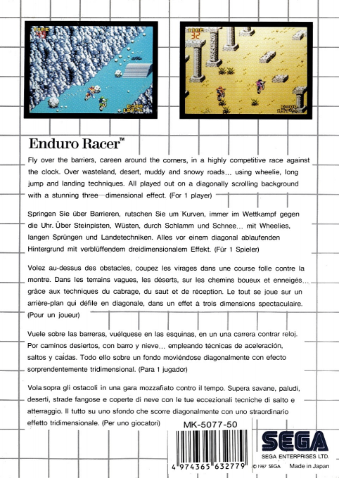 Enduro Racer — Box back