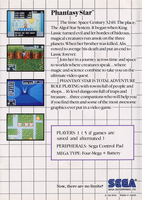 Phantasy Star — Box back