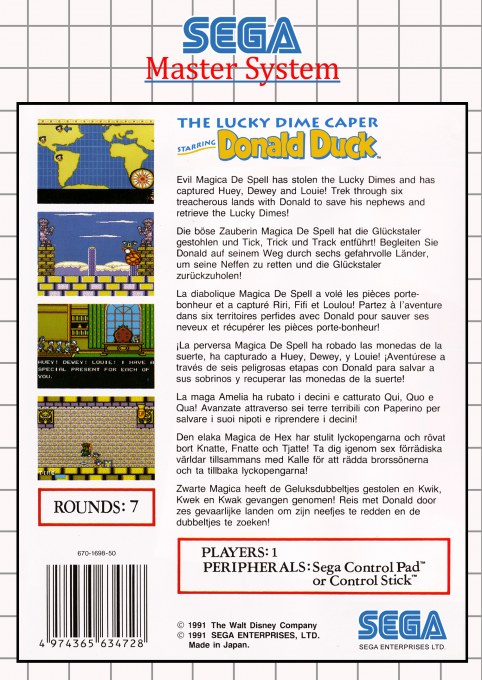 The Lucky Dime Caper Starring Donald Duck — Box back