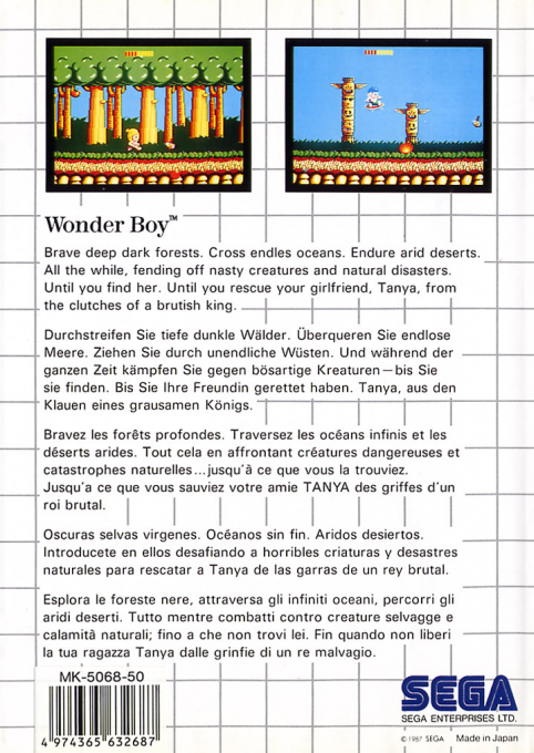 Wonder Boy — Box back