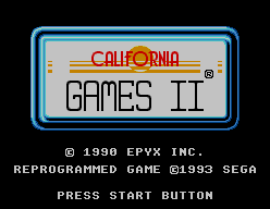 California Games II — Title screen