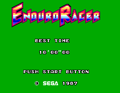 Enduro Racer — Title screen