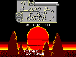 Lord of the Sword — Title screen