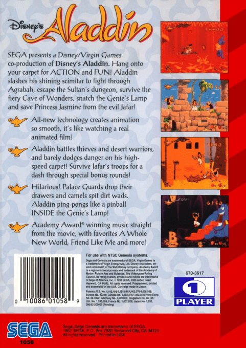 Aladdin — Box back